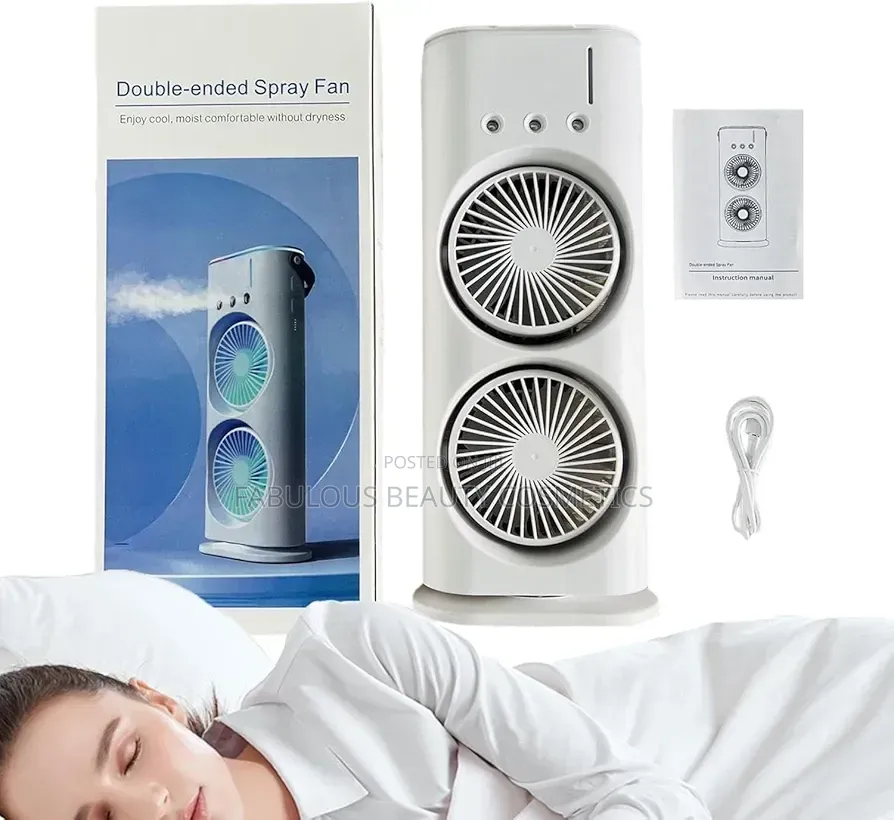 Drumstone 3 Spray Standing Oscillation Misting Fan.
