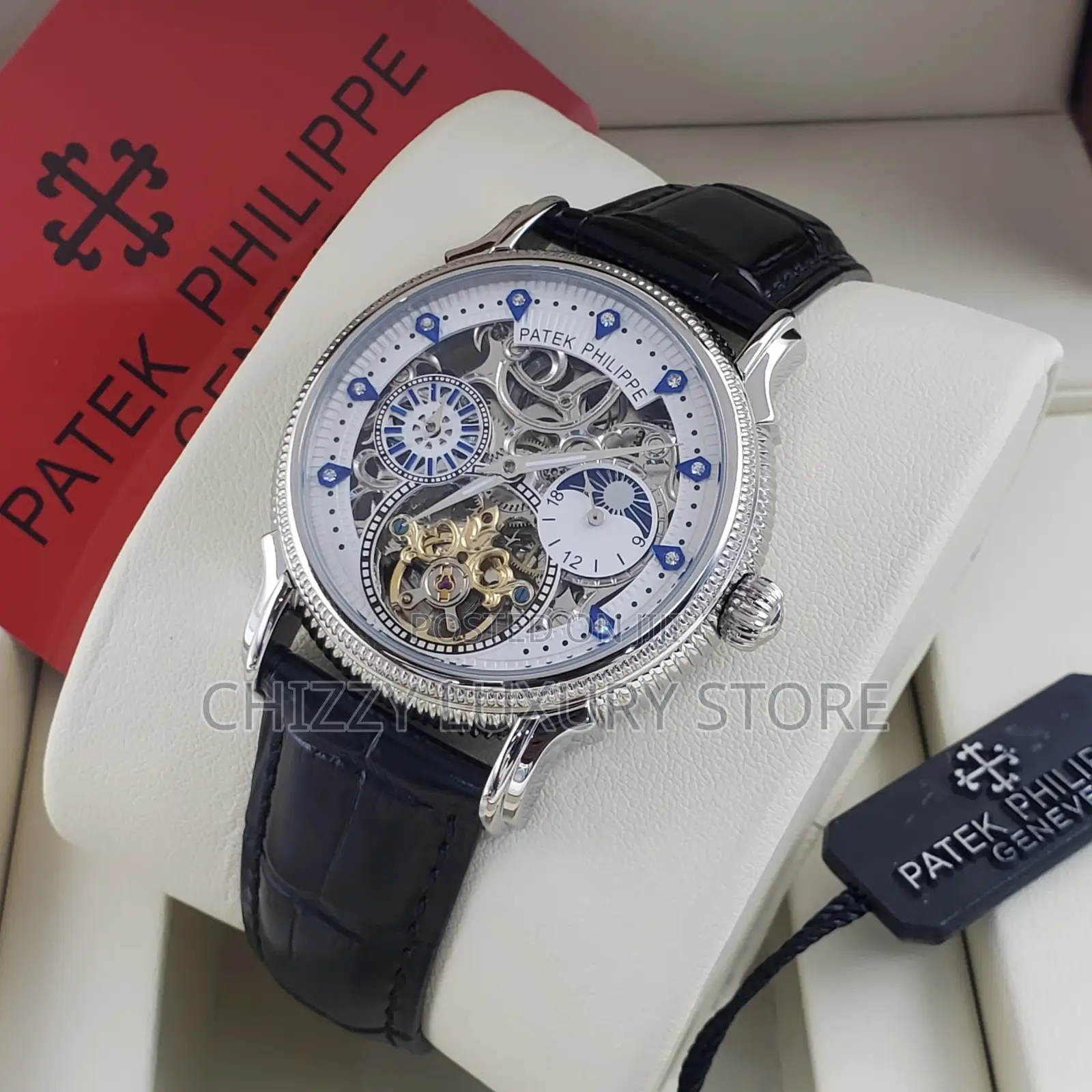 Patek Philippe Quality Luxury Leather Automatic Engine Wristwatch