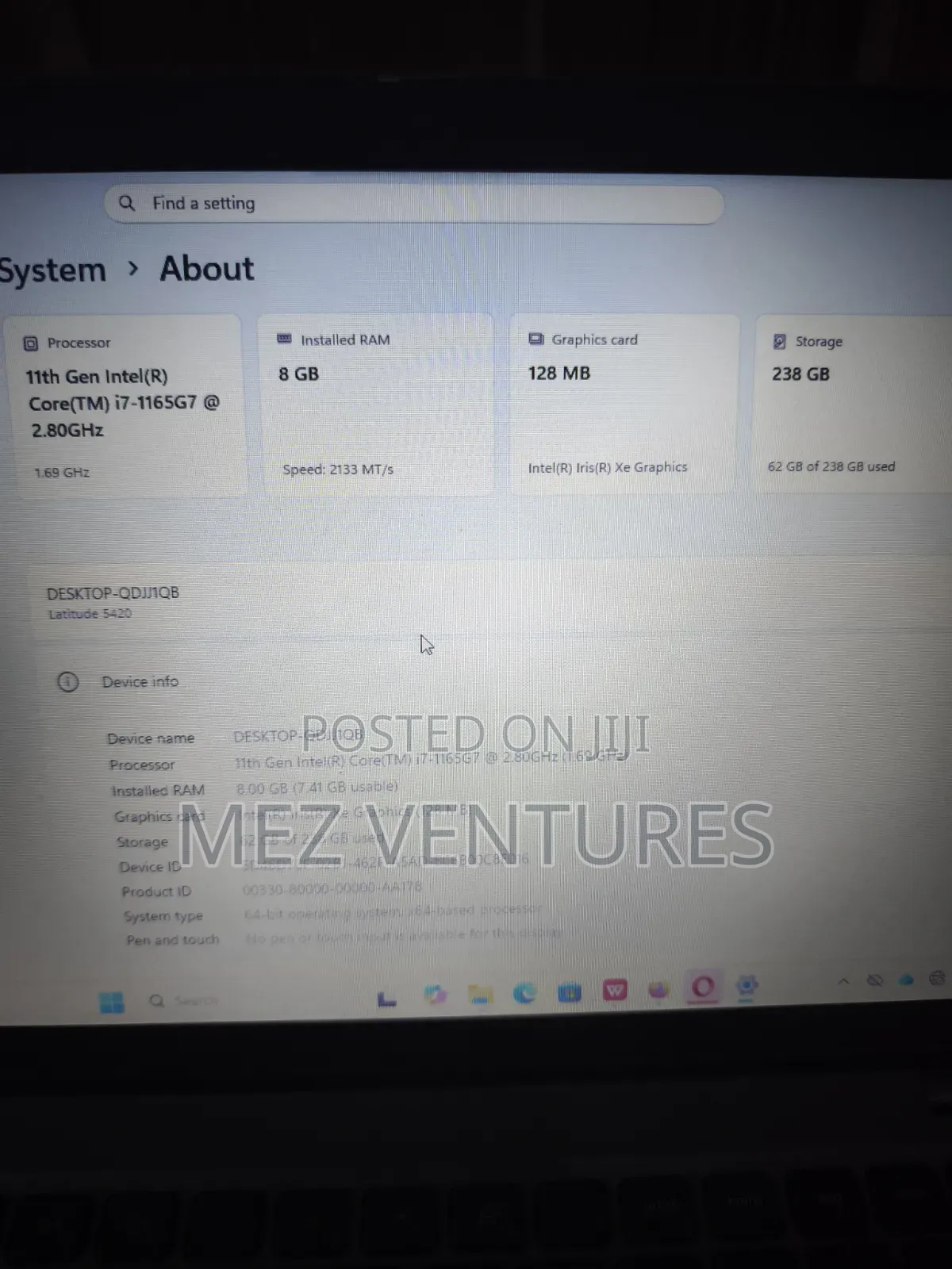 Laptop Dell Latitude 5420 8GB Intel Core i7 SSD 256GB