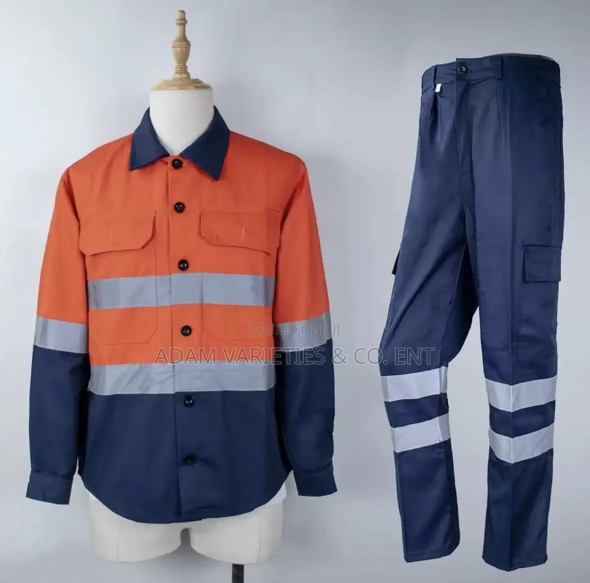 Orange And Navy Blue Work Shirt