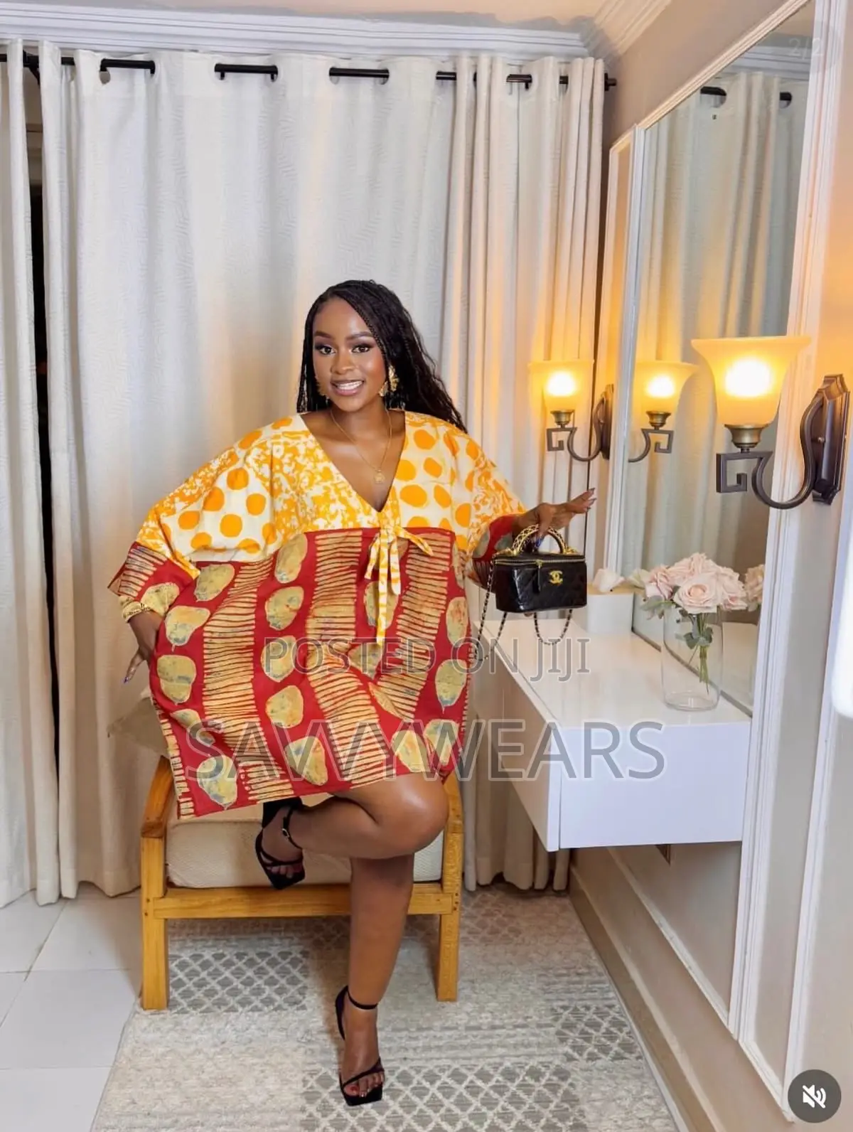 Adire or Ankara Short Bubu Gown