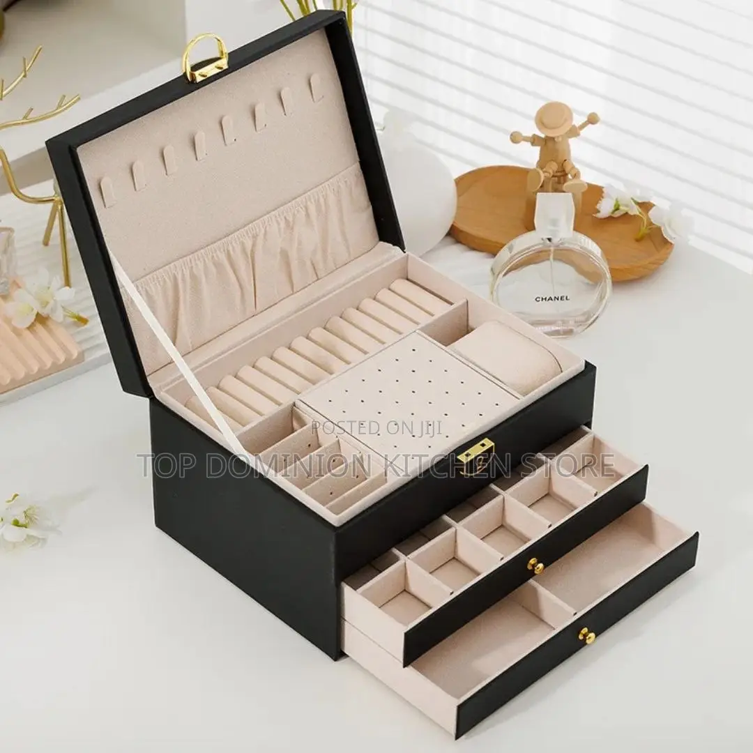 3layer Multifunctional Leather Jewellery Box