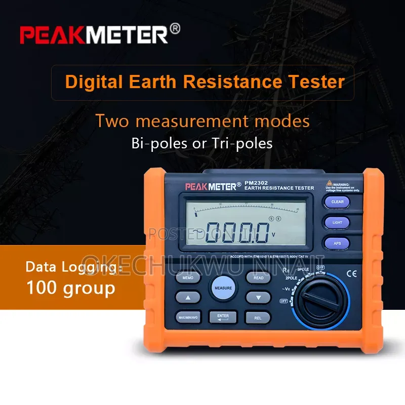 Peak Meter Pm2302 Digital Earth Resistance Tester
