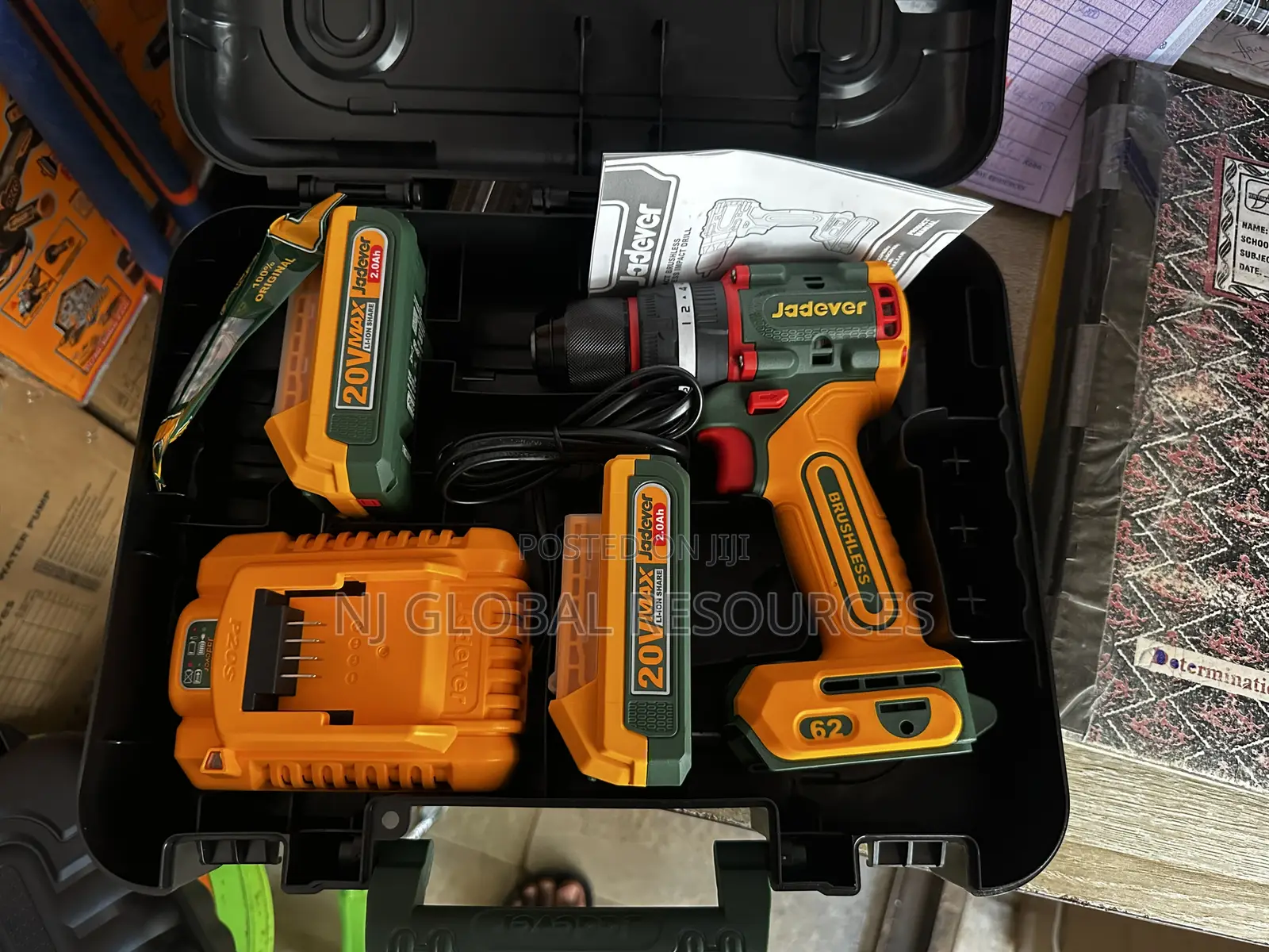 Compact Brushless Cordless Impact Drill Jadever 62nm