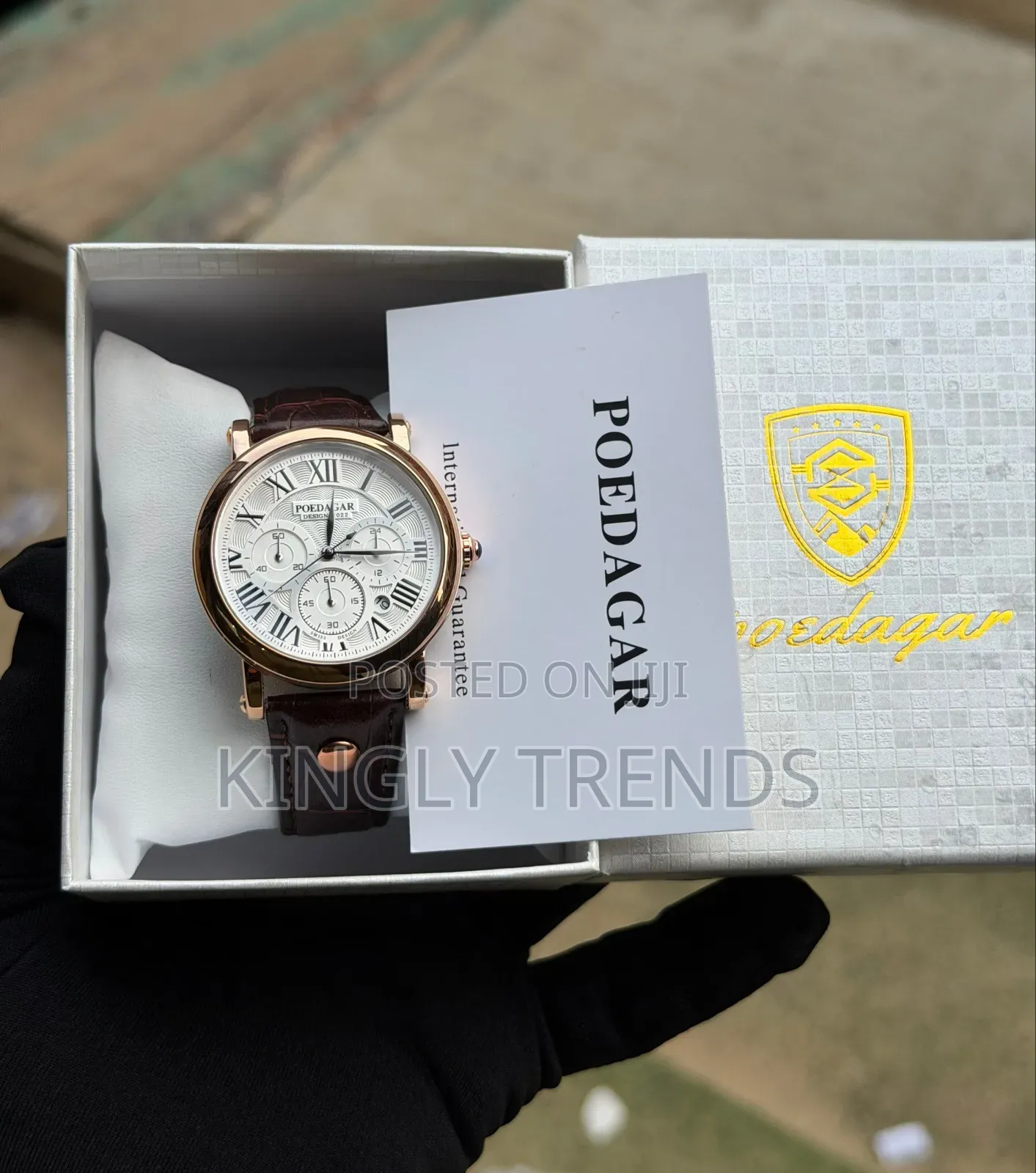 High Quality Poedagar Leather Wristwatch
