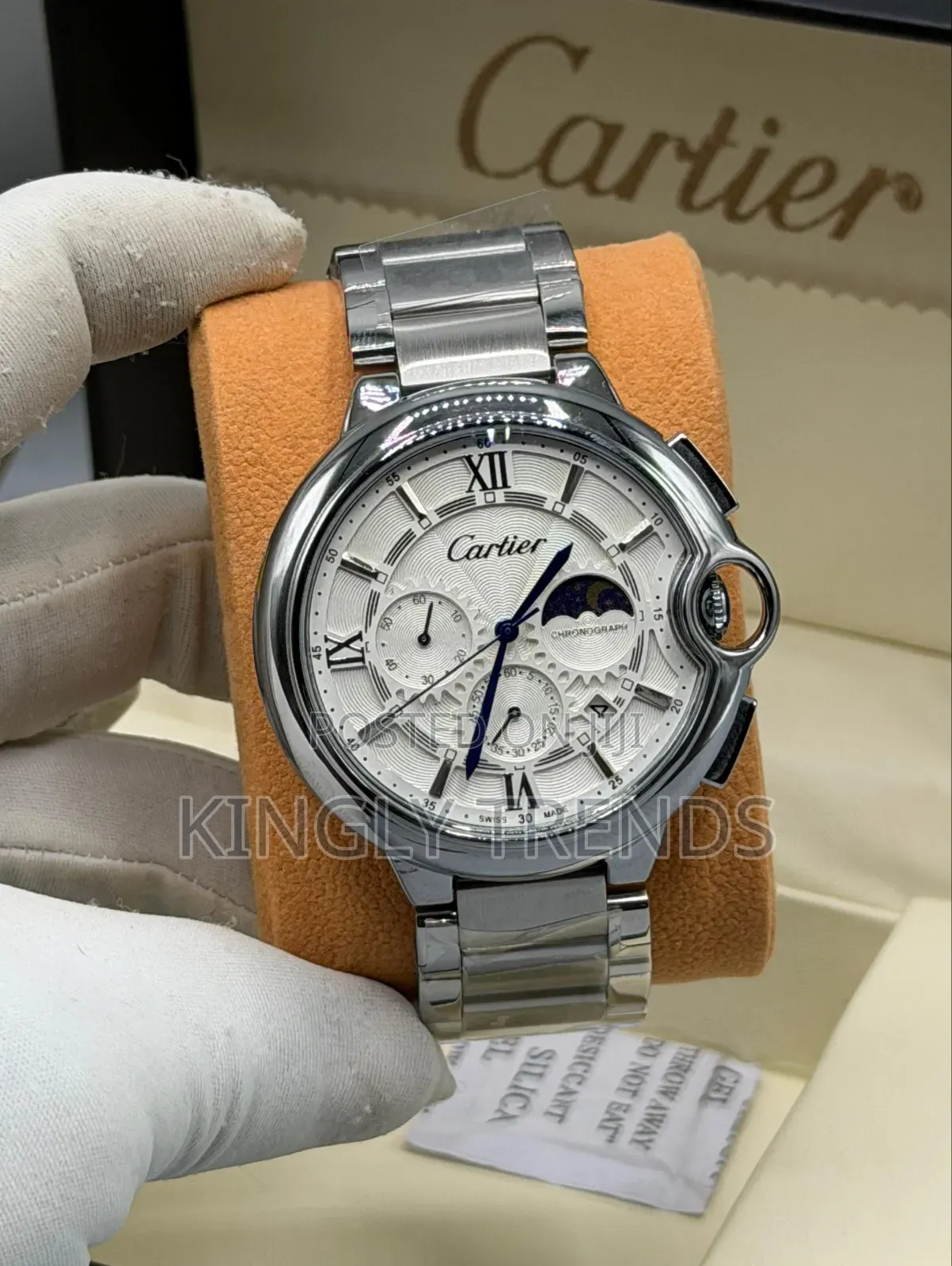Luxury Cartier Active Chronograph Chain Wristwatch