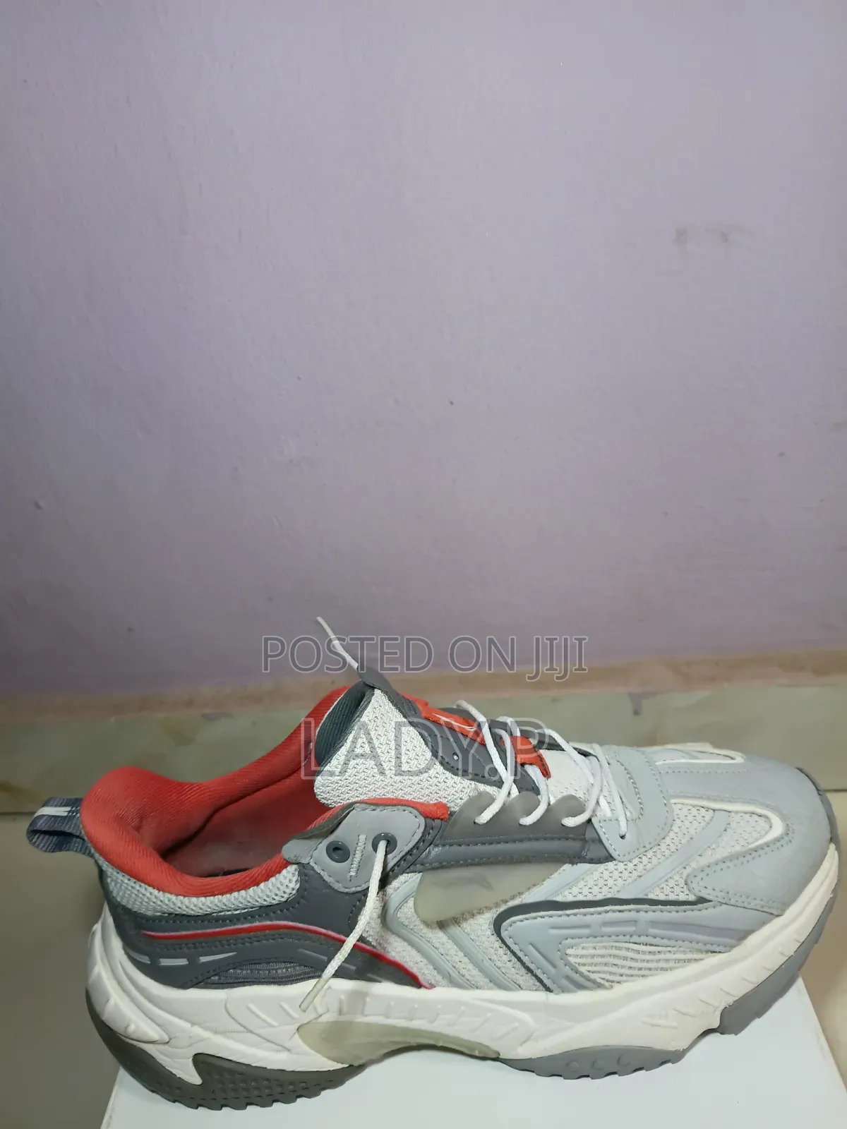 Fashionable Grey and Orange Li-Ning Sport Sneakers- Size 42