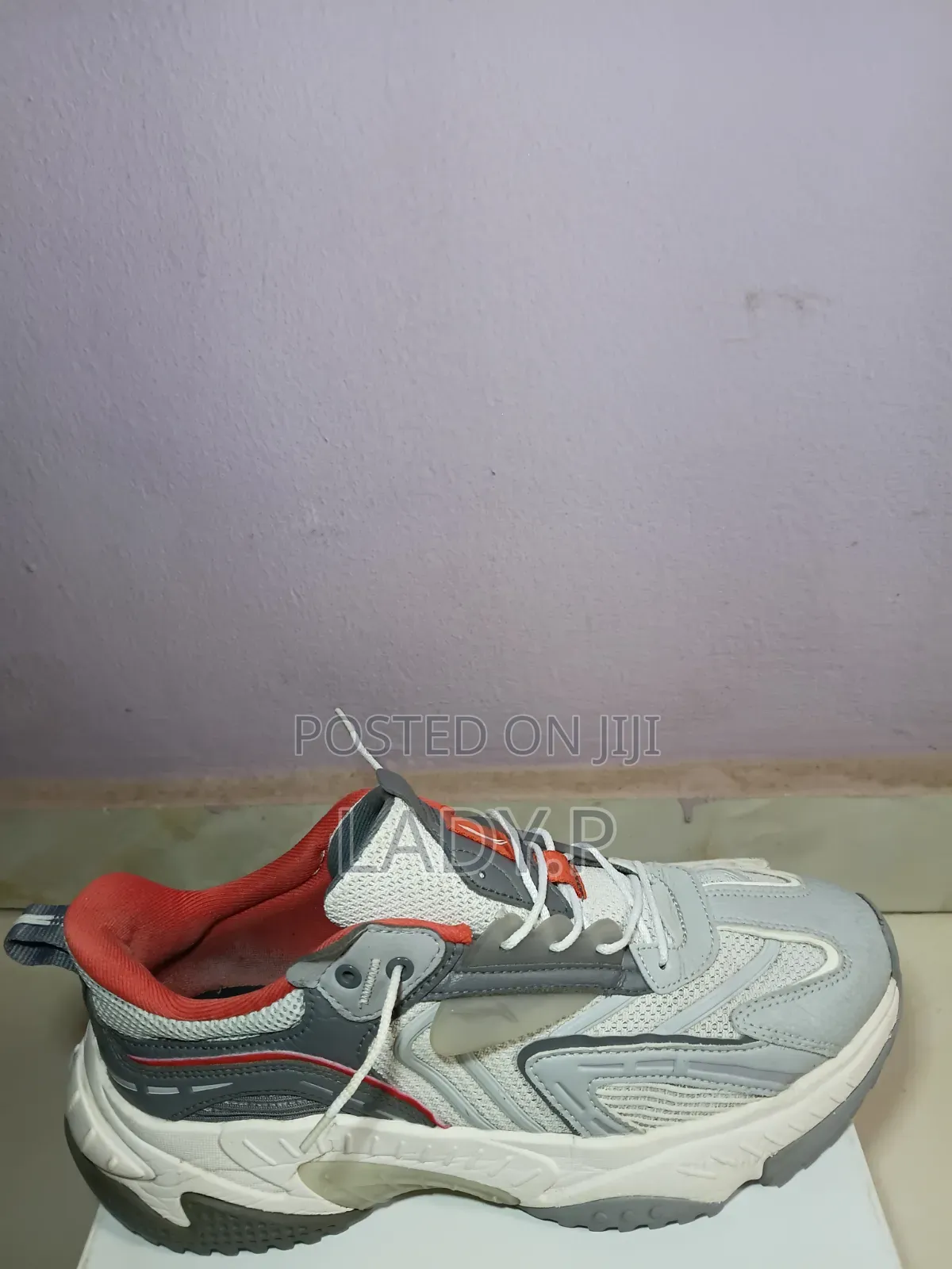 Fashionable Grey and Orange Li-Ning Sport Sneakers- Size 42