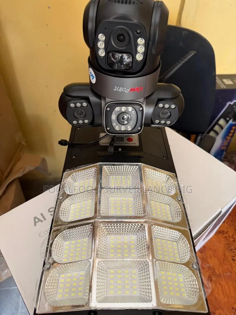 Solar Street Light With CCTV Camera V380 Triple Len