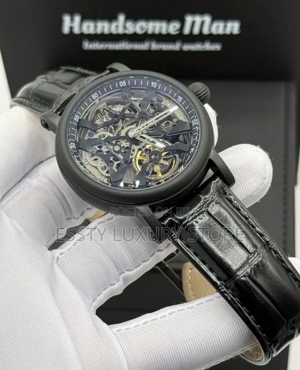 Handsome Man Quality Luxury Men Genuine Leather Wristwatch