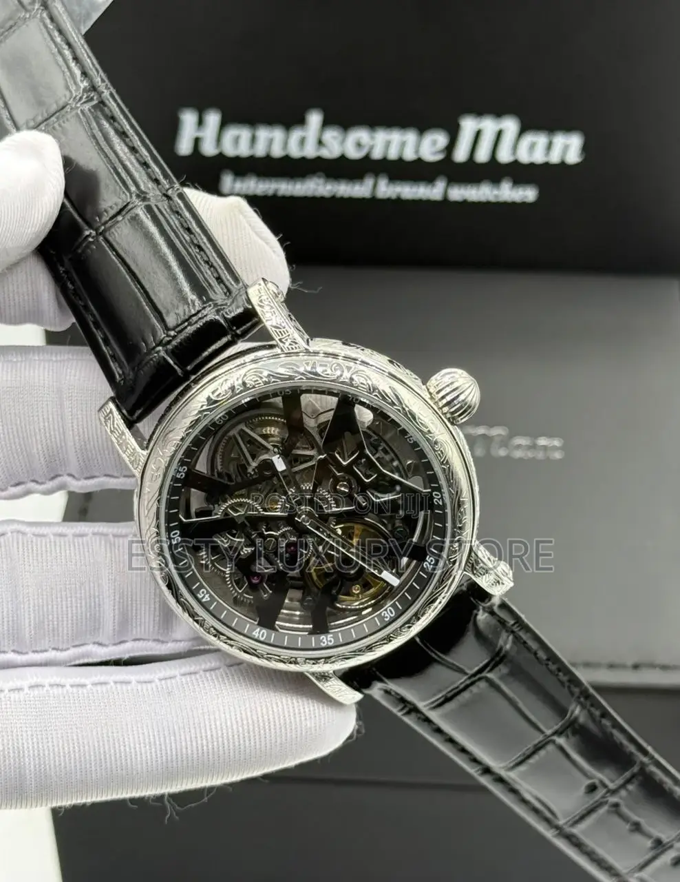Handsome Man Quality Luxury Men Genuine Leather Wristwatch