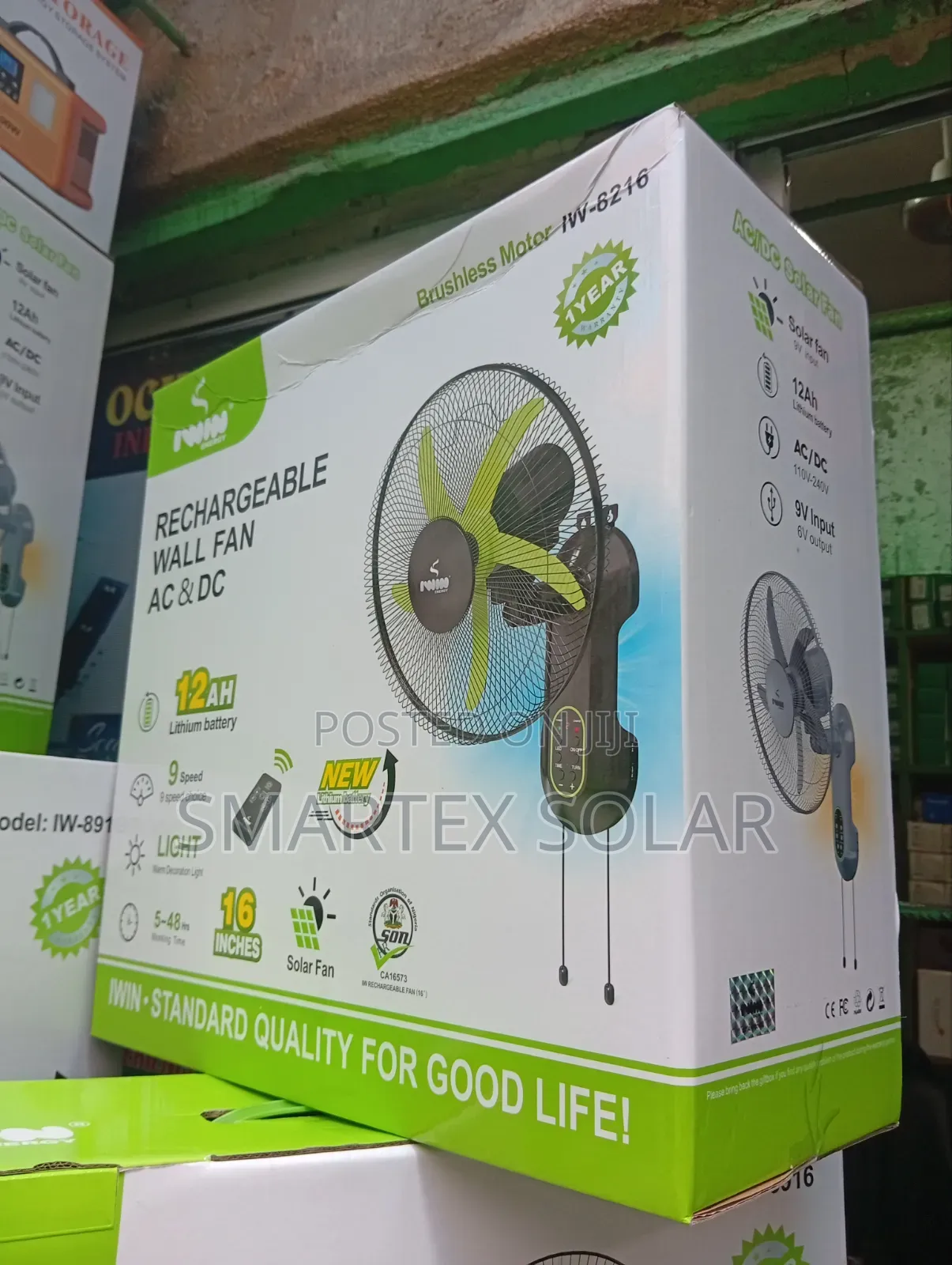 16 Inches Ac Dc Iwin Rechargeable Fan