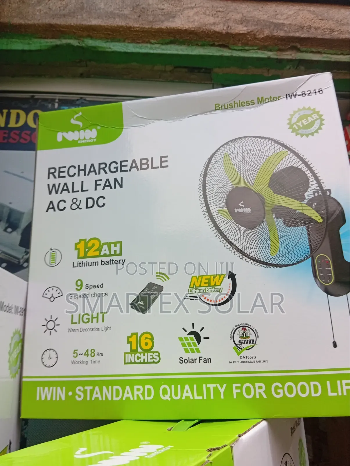 16 Inches Ac Dc Iwin Rechargeable Fan