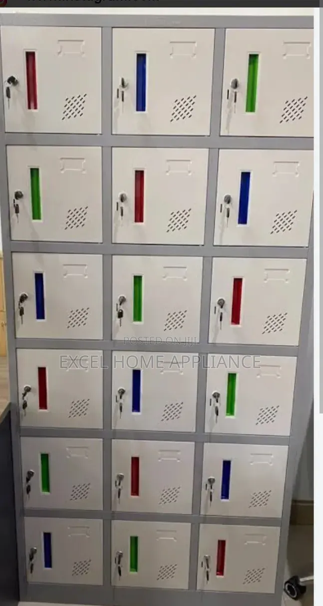 18-Locker Storage Cabinet – Multi-Compartment Steel Locker Unit