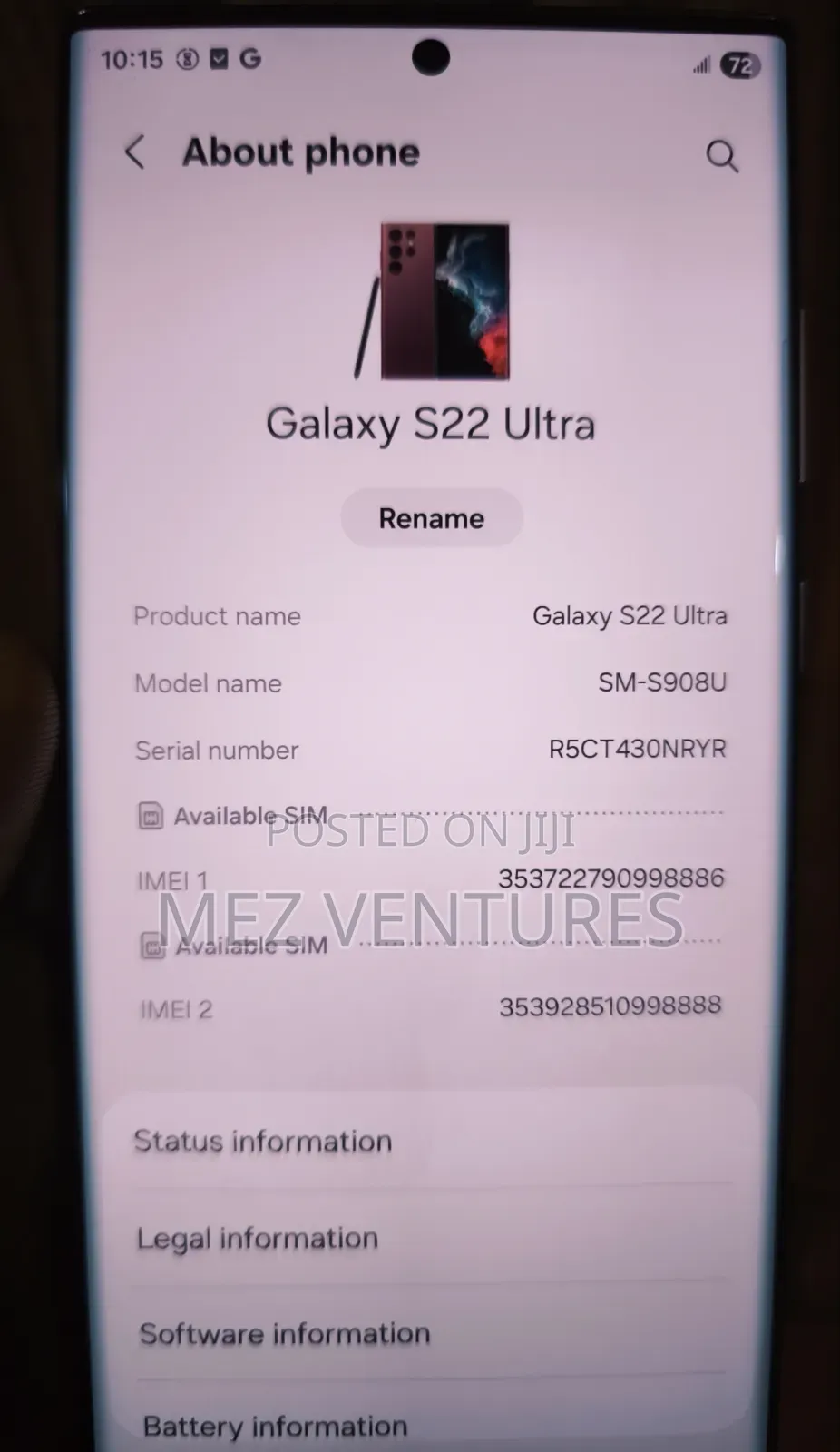 Samsung Galaxy S22 Ultra 5G 256 GB Red