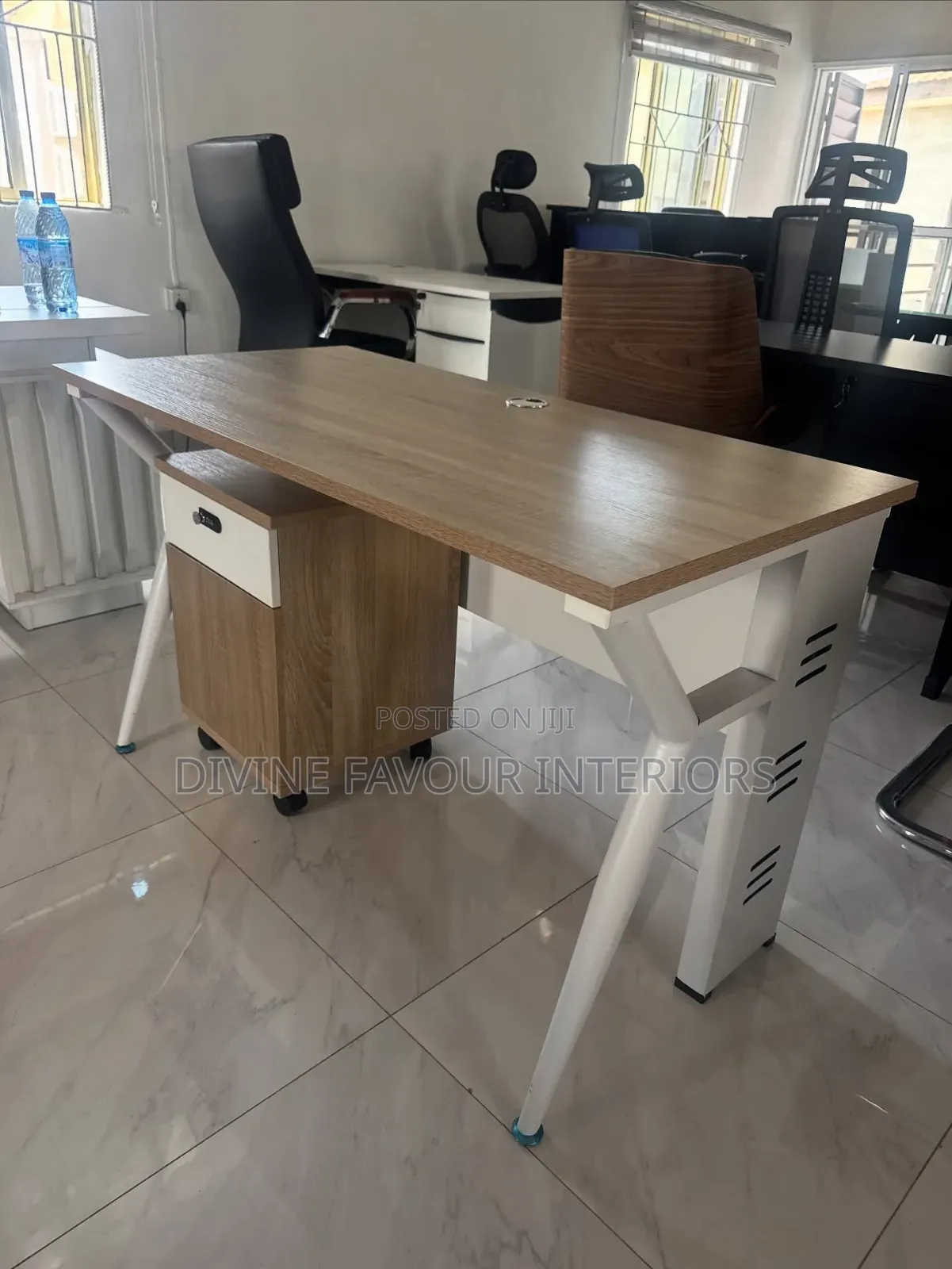 Modern Metal Office Table With Drawers