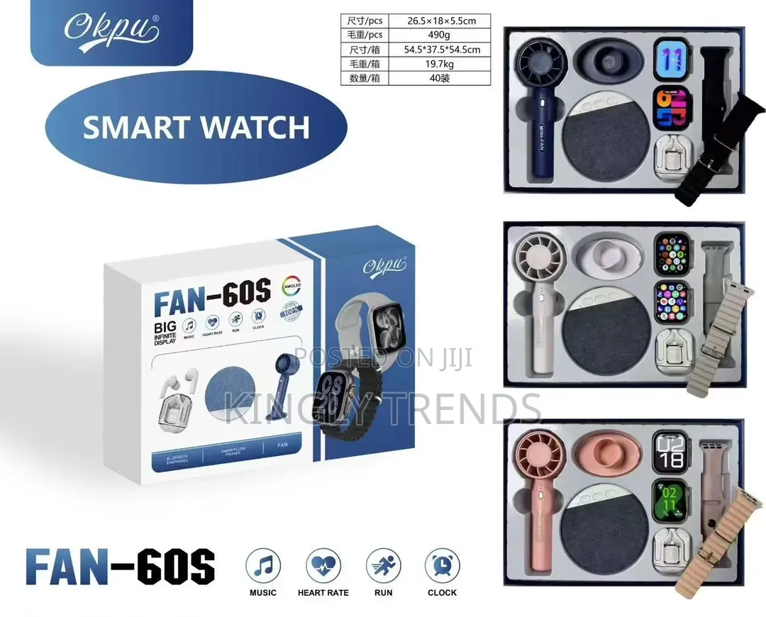 Okpu Fan-60s Smartwatch 6-in-1 Combo. More Value, One Box