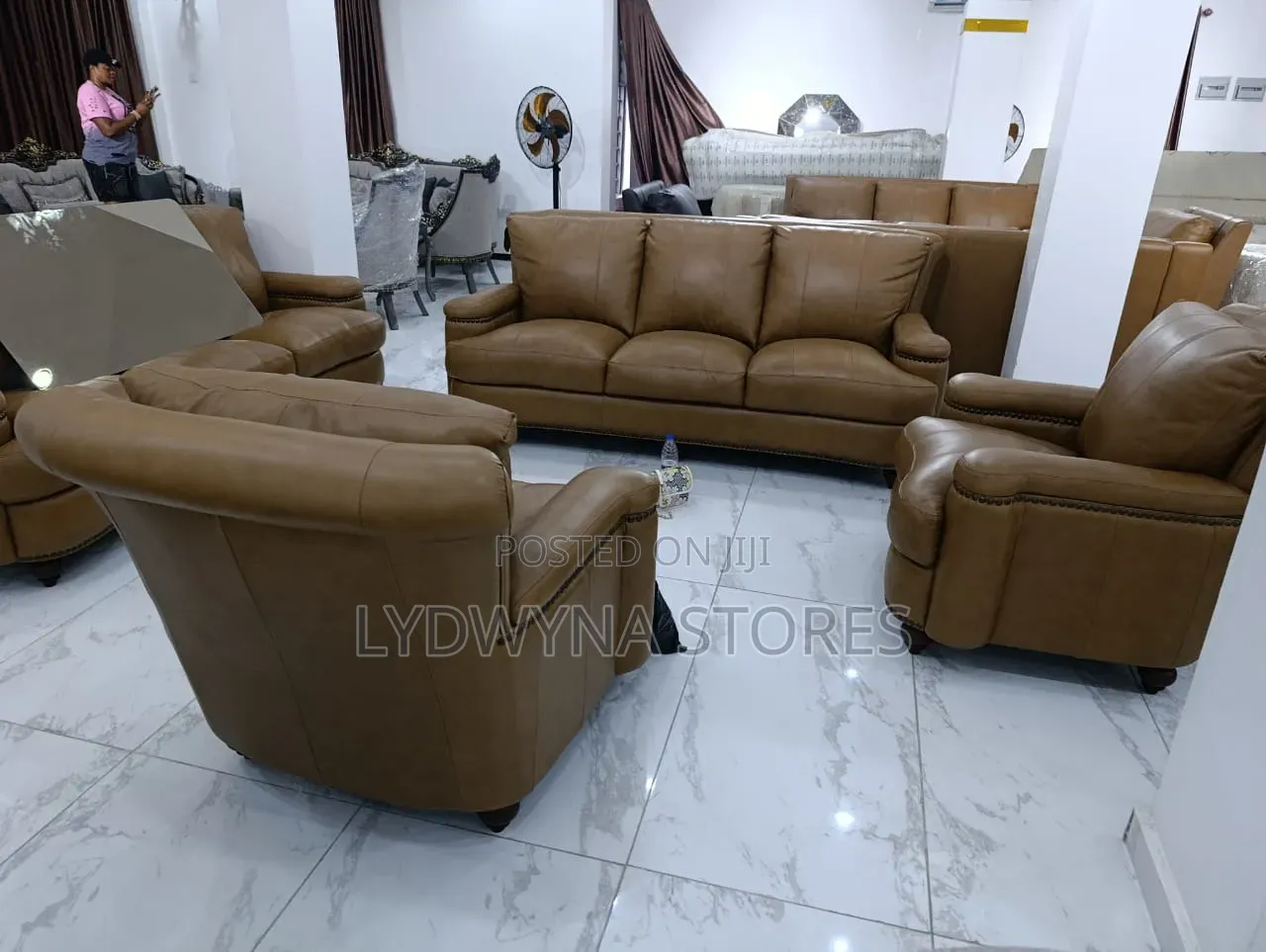 Sweet Shinny Strong Quality Imported Leather Sofa