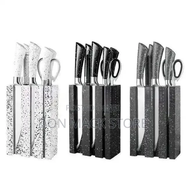 Stainless Steel Quality Marble Kitchen Knife Set 