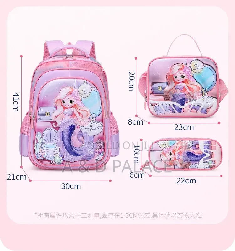 New 3d Leather Fabric High Quality School Bag With Trolley