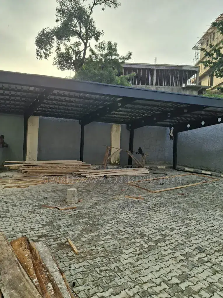 3 Cars Parking Shade With Aluminum Roofing