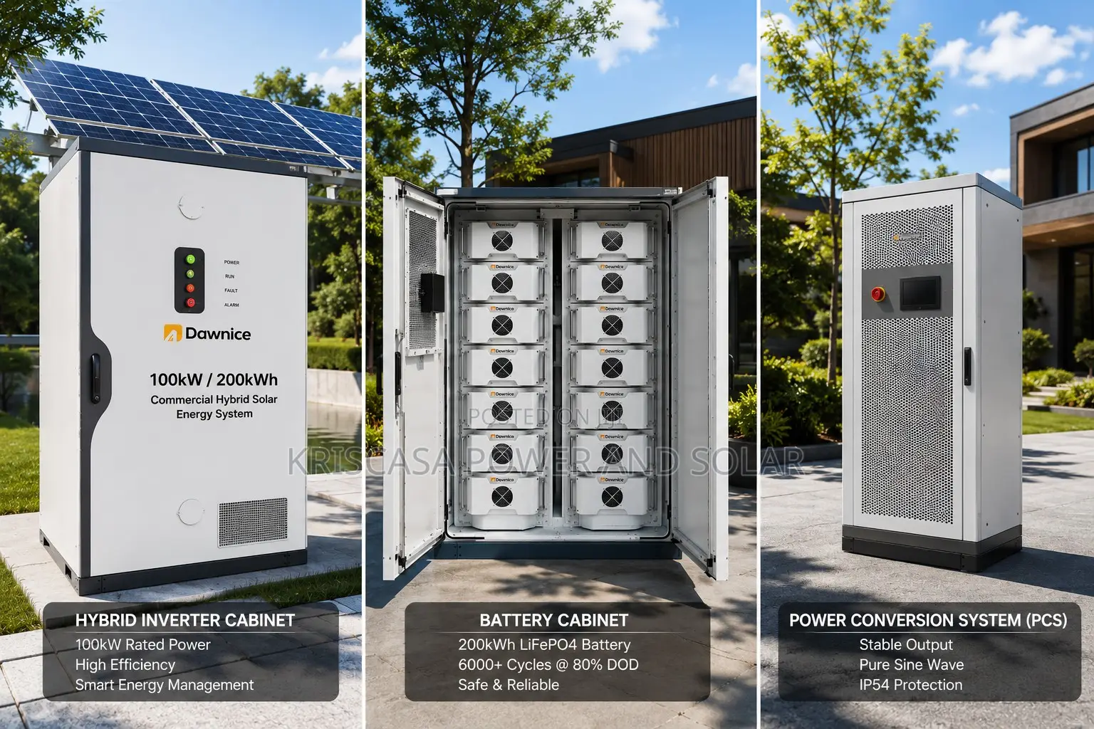 Dawnice 100kw / 200kwh Commercial Hybrid Solar Energy System