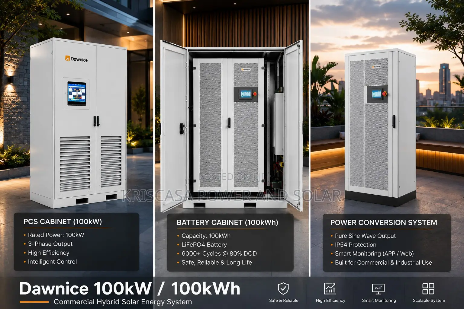 Hv 100kilowatt Solar Commercial Battery Storage System