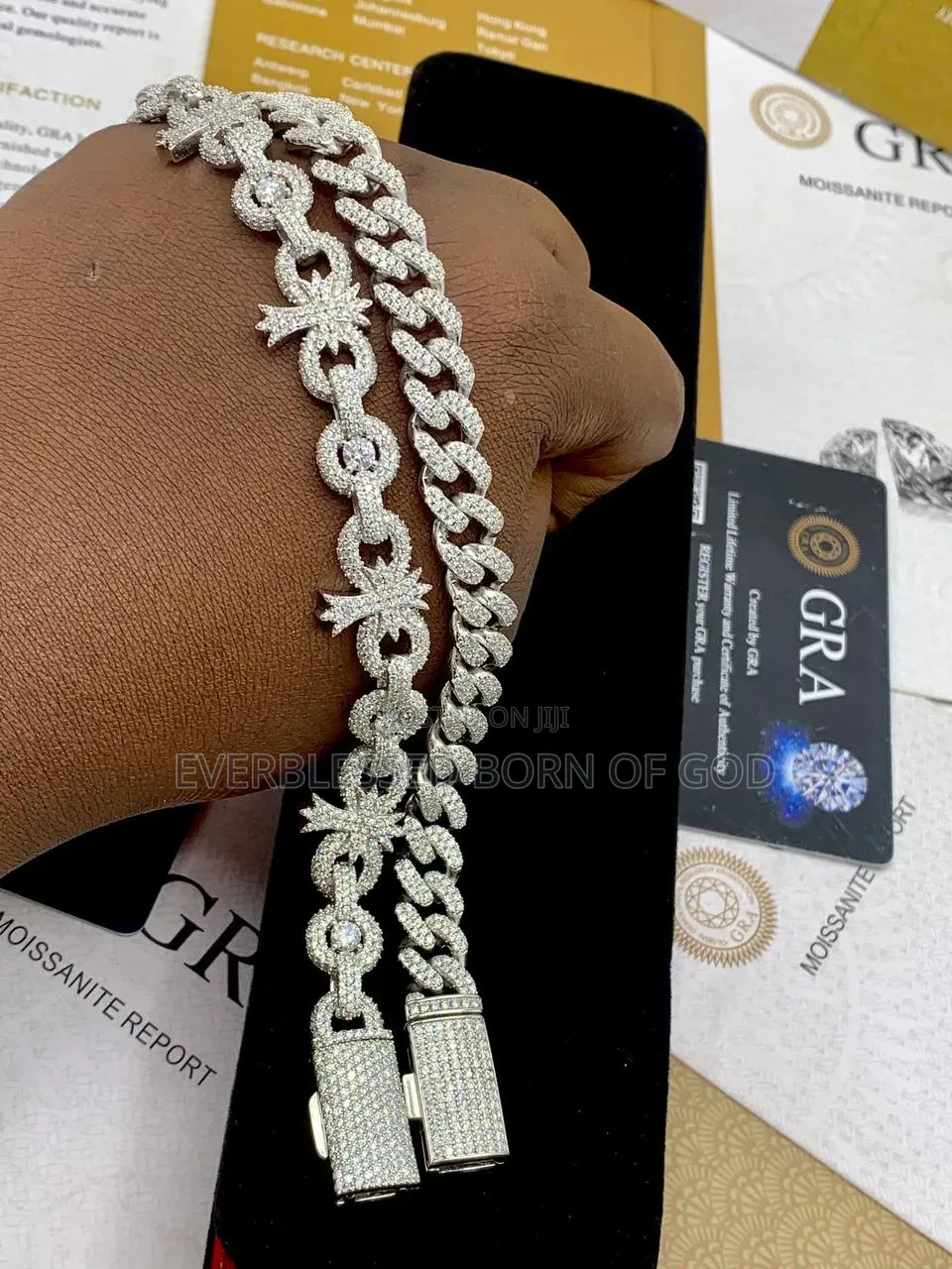 VVS Moissanite Diamond Cuban and Cross Linked Bracelets