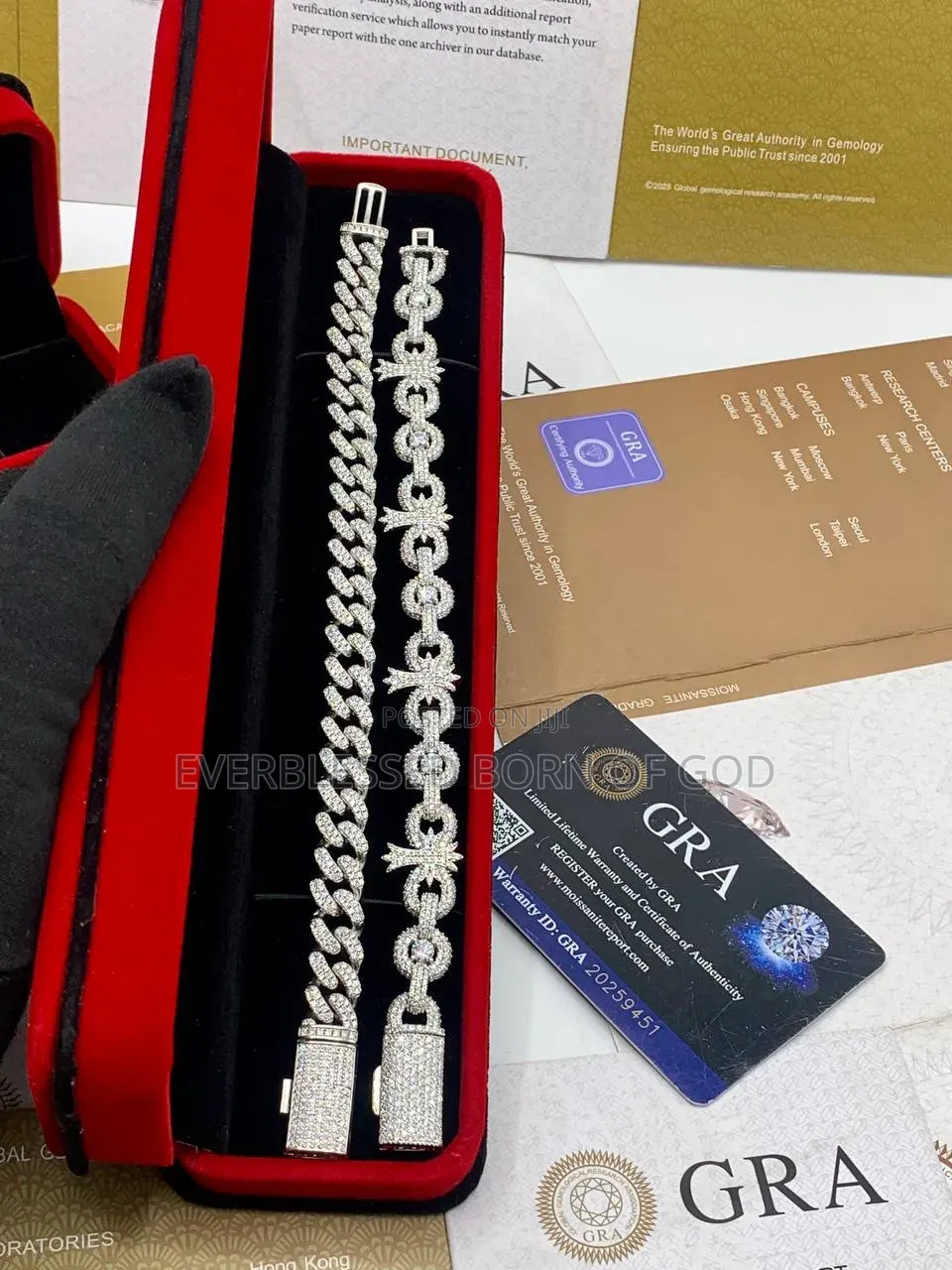 VVS Moissanite Diamond Cuban and Cross Linked Bracelets