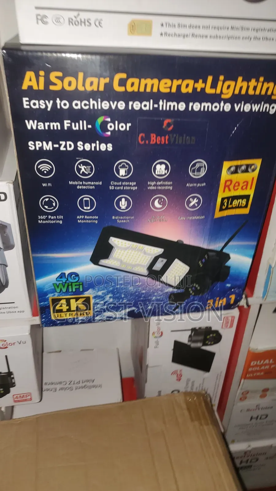 V380 Real 3lens Solar Streetlight Camera