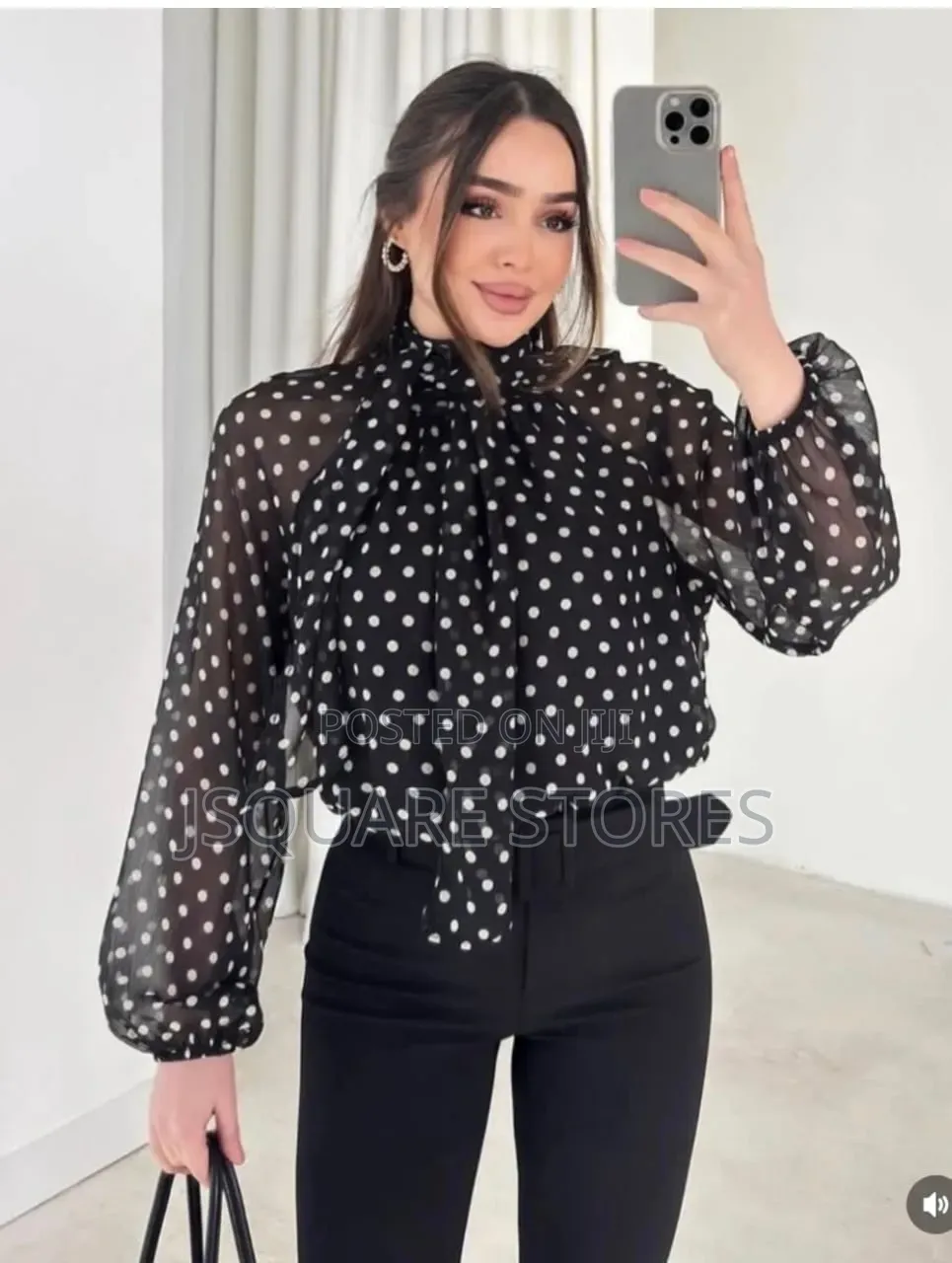 Polka Dot Top Available in Black and White Only 
Sizes L Xl XXL