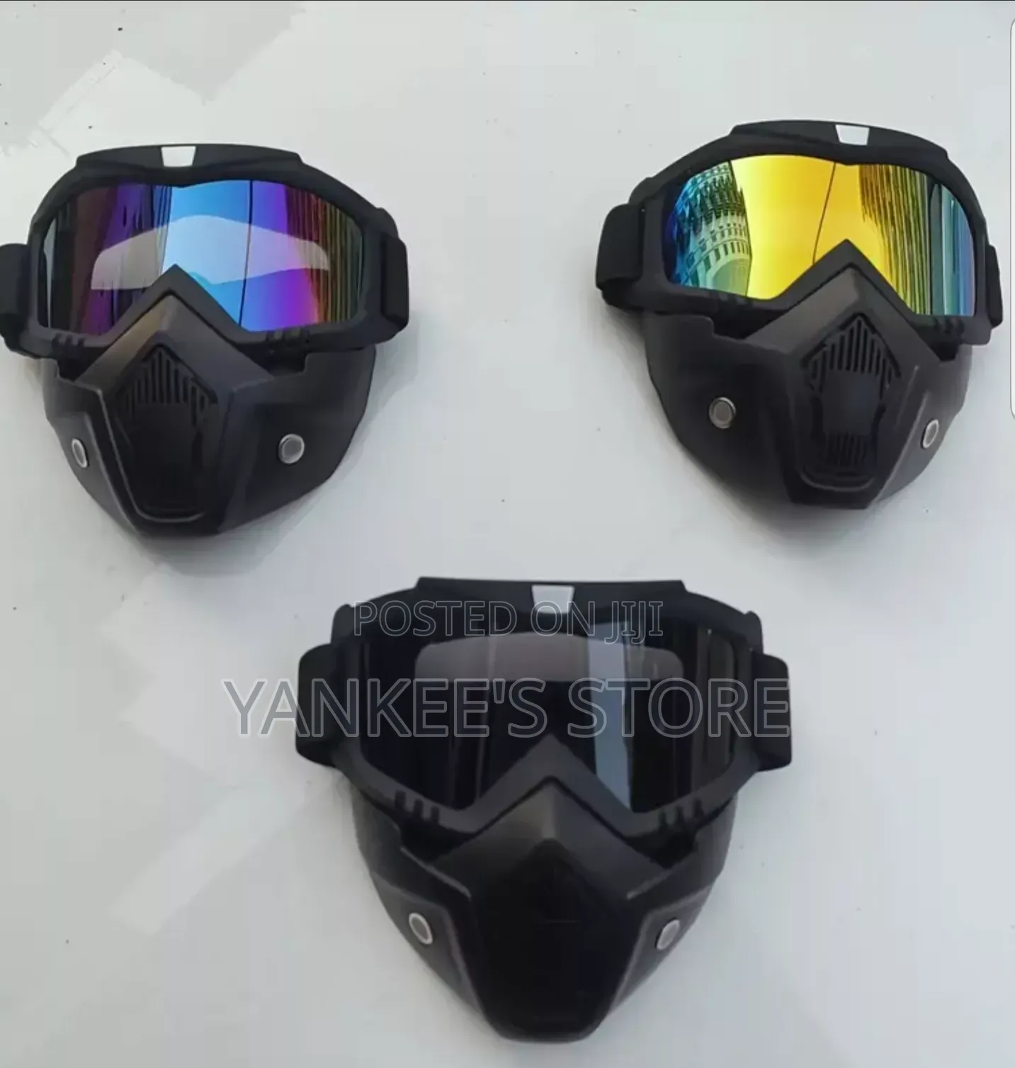 Generic Motorcycle Riding Goggles With a Detachable Face Mask