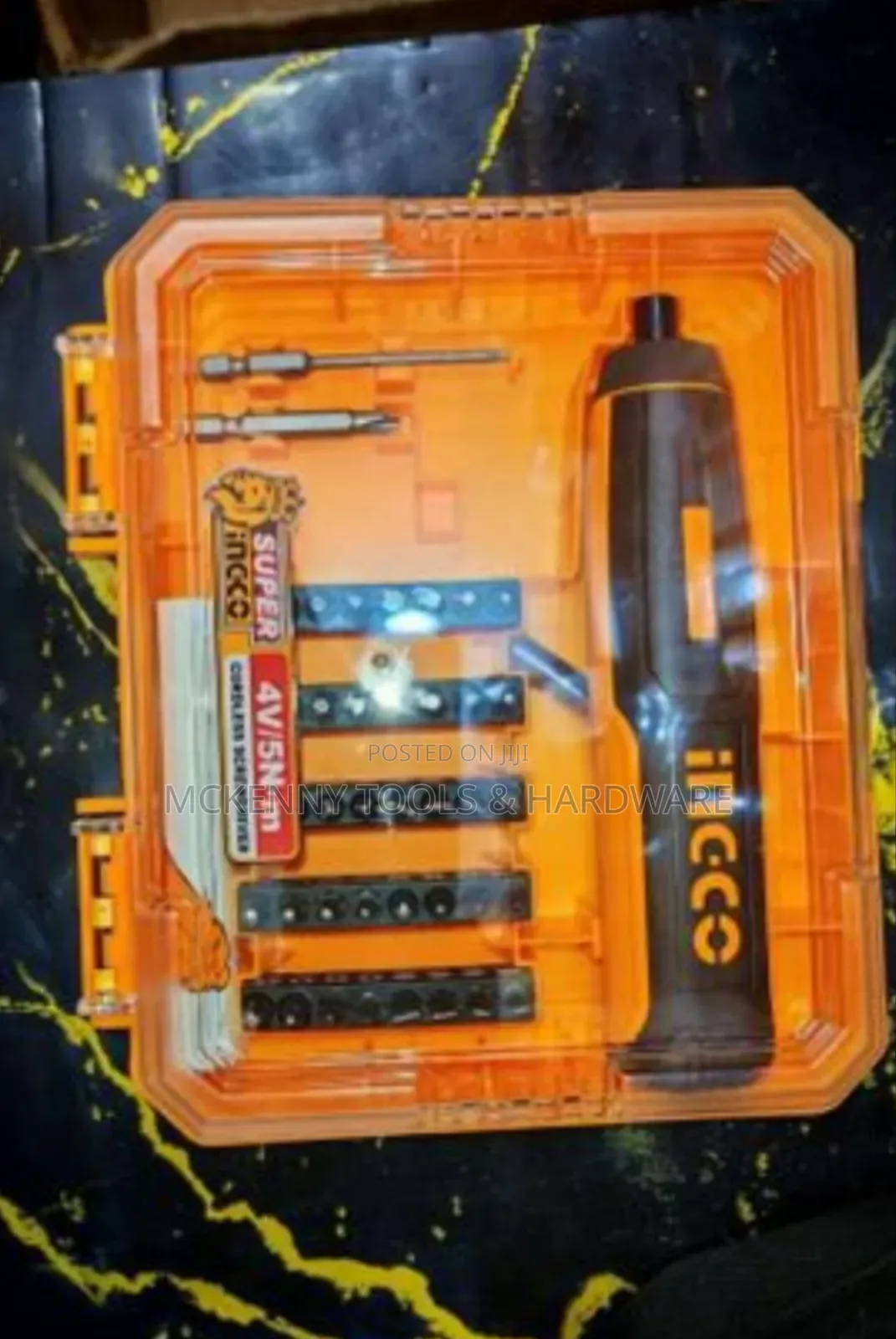 Brand New Ingco 4v Cordless Electric Screwdriver Set (43 PCS