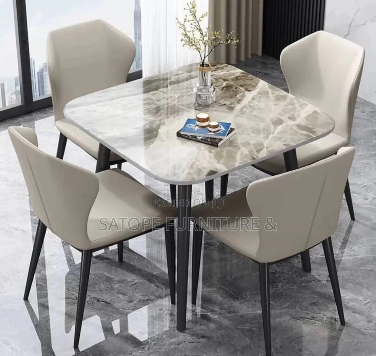 Mable Top Dining Table and Chairs