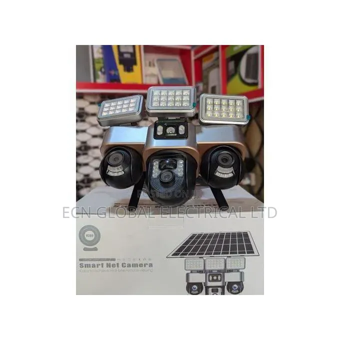 V380 Pro 3-Lens Solar PTZ Security Camera 12mp 4g With Floodlight