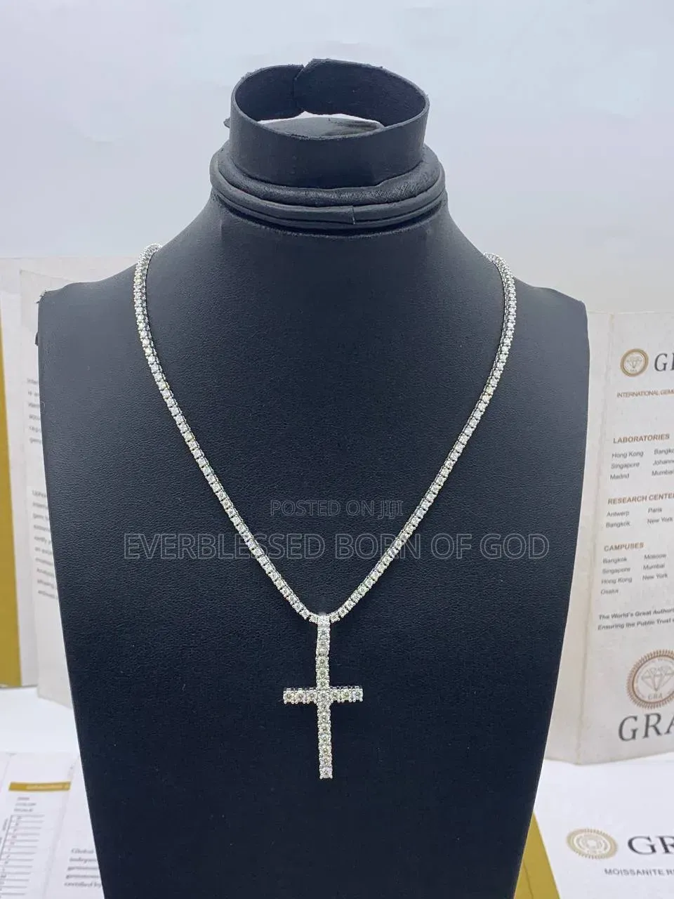 VVS Moissanite Diamond Cross Pendant on Tennis Necklaces and Earrings
