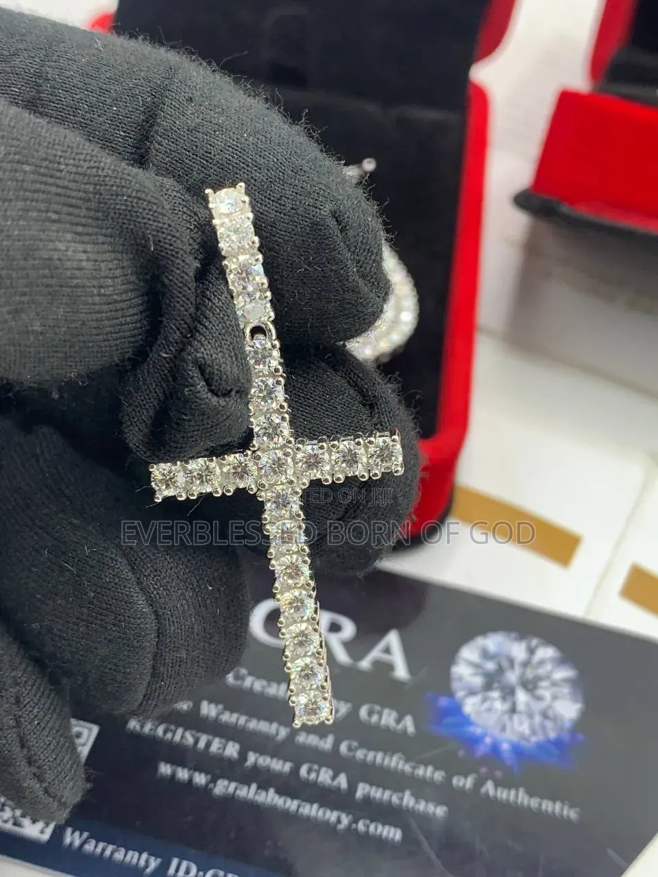 VVS Moissanite Diamond Cross Pendant on Tennis Necklaces and Earrings