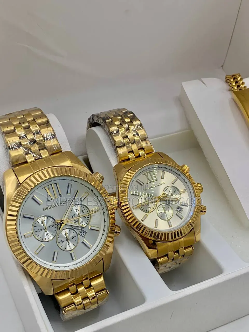 All-to- Match Body Fitted Mk Couples Watch Bracelets Set