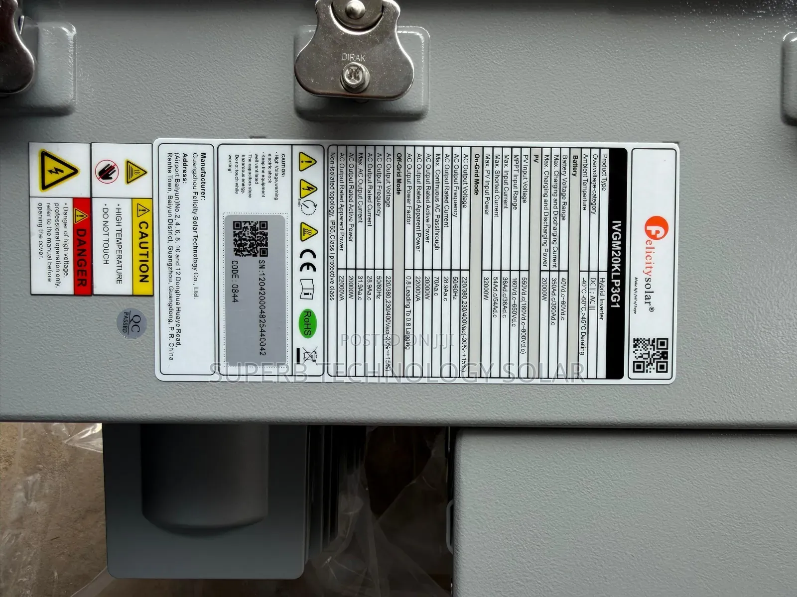 Felicity 20kw 48v 3phase Hybrid Inverter Available With 5yrs Warranty