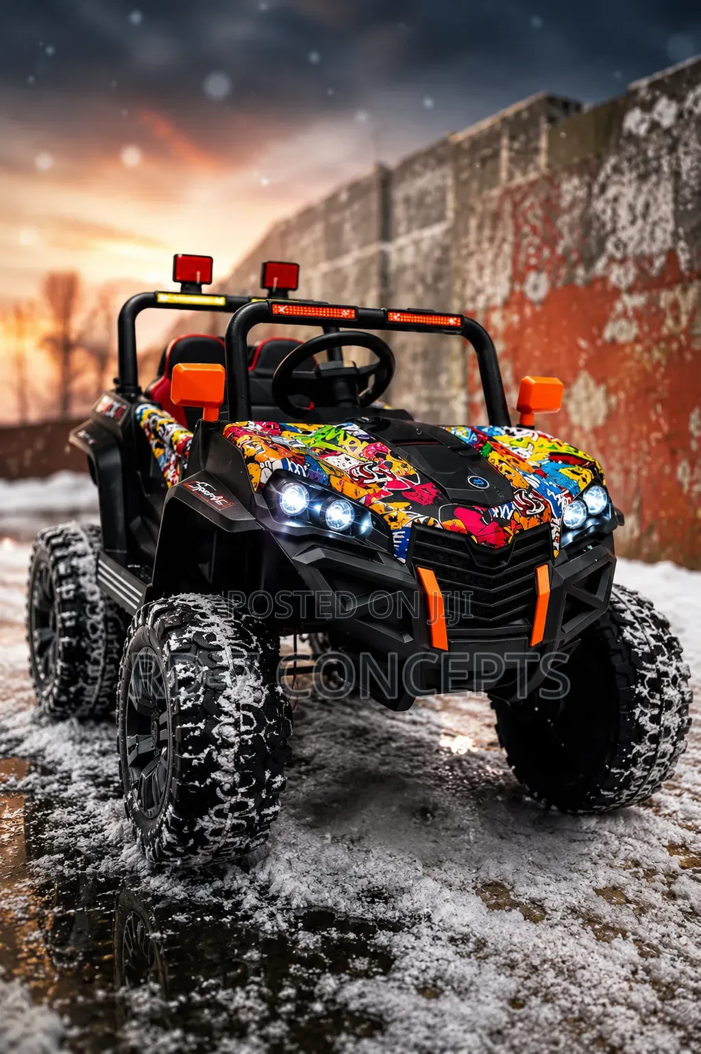 Comic Mural Off Road Kids Electric Car