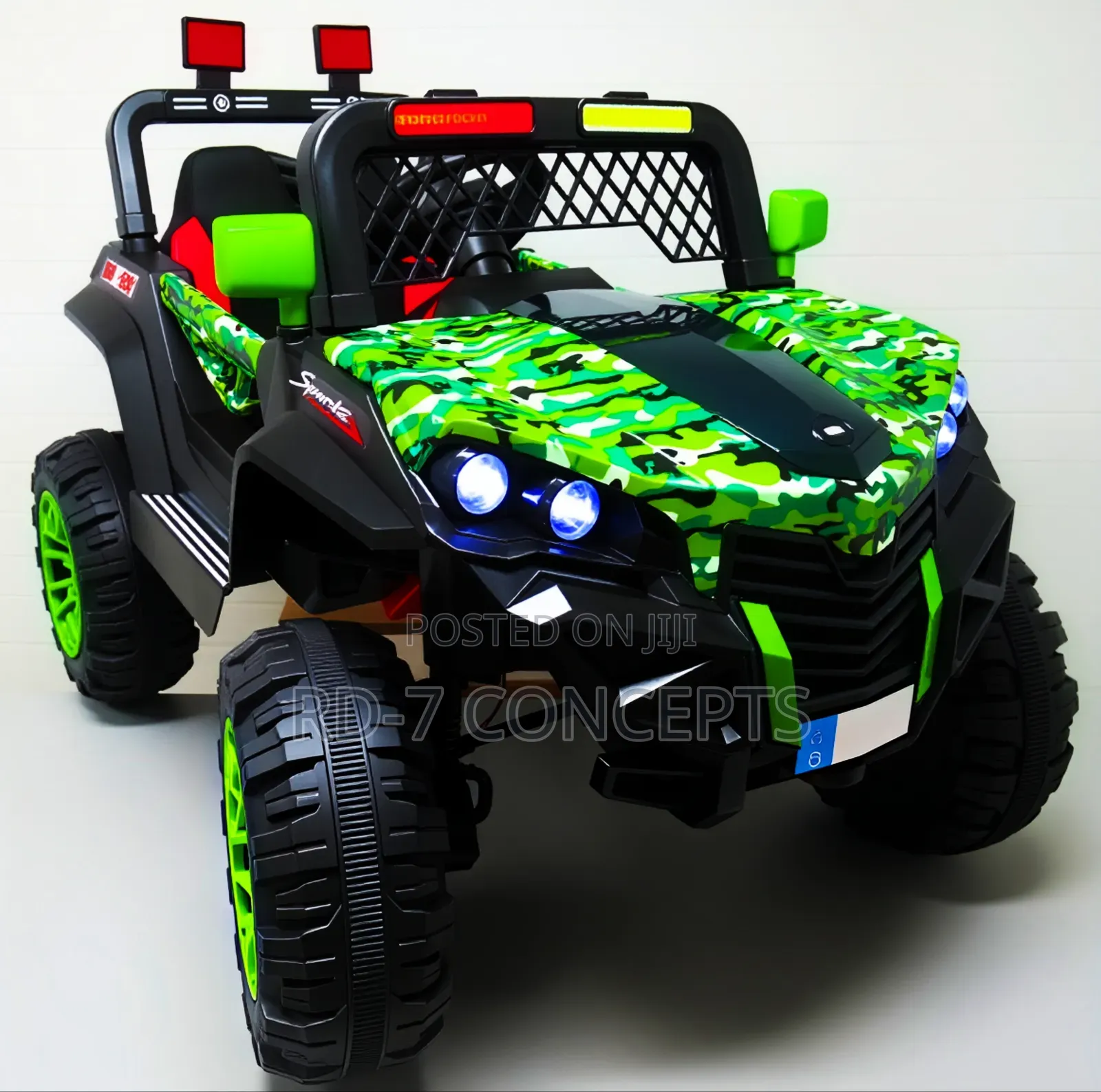 Off Road Kids Electric Car - Green Pattern
