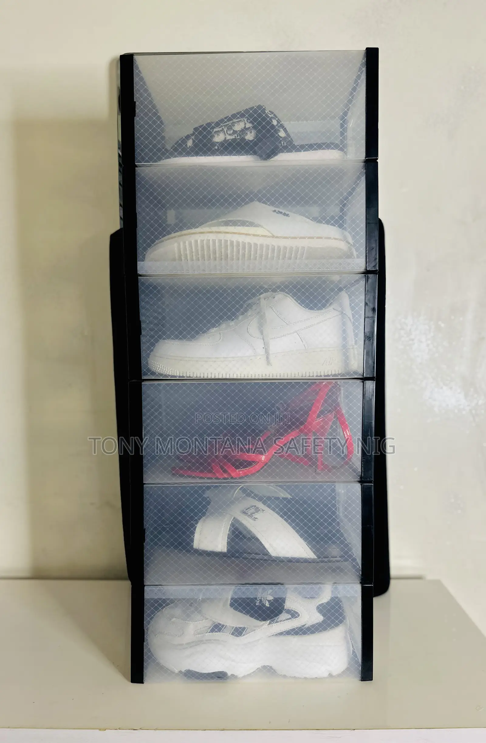 6pcs Stackable Clear Shoe Storage Boxes - Plastic Sneaker Organizer