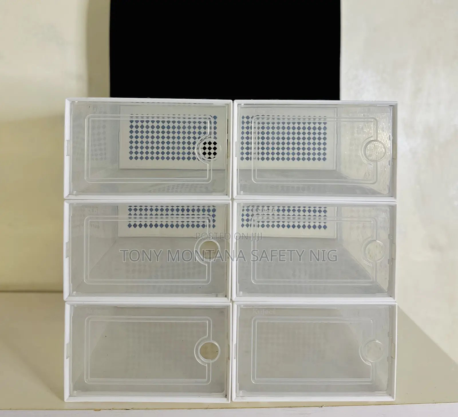 6pcs Stackable Clear Shoe Storage Boxes - Plastic Sneaker Organizer