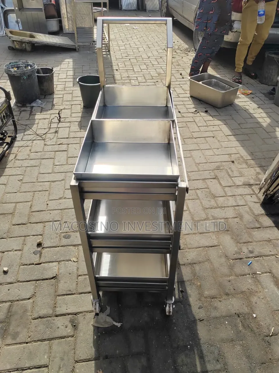 3-Tier Stainless Steel Industrial Serving Trolley