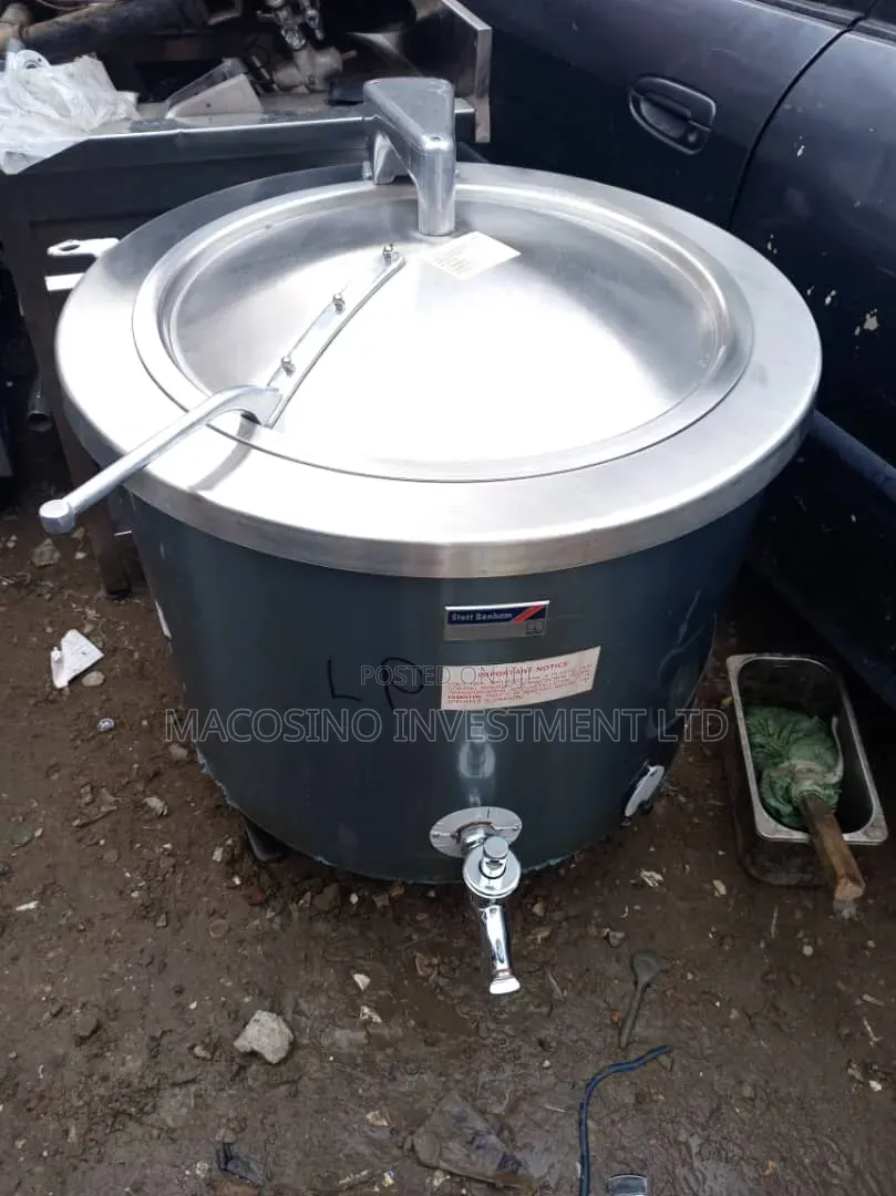 Commercial Large Scale Stainless Steel Boiling Steam-Jacked Kettle