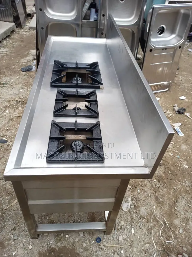 Commercial-Grade Stainless Steel 3-Burner Gas Range