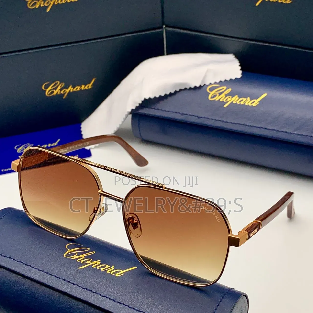 Chopard Schm40 0300 Sunglasses,Rose Gold Frame With Black Temple Tips
