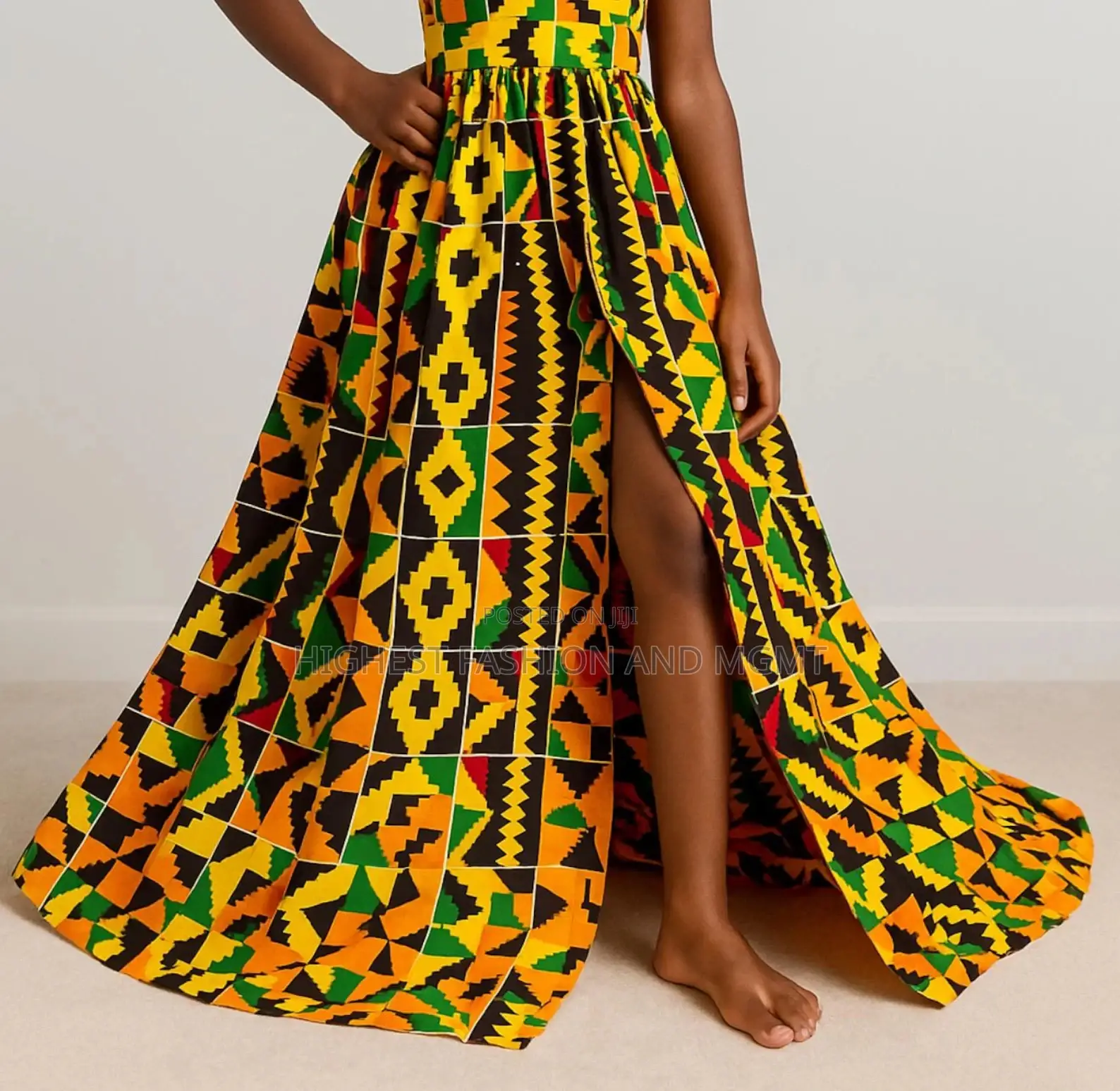 Girls Kente Ankara Maxi Dress