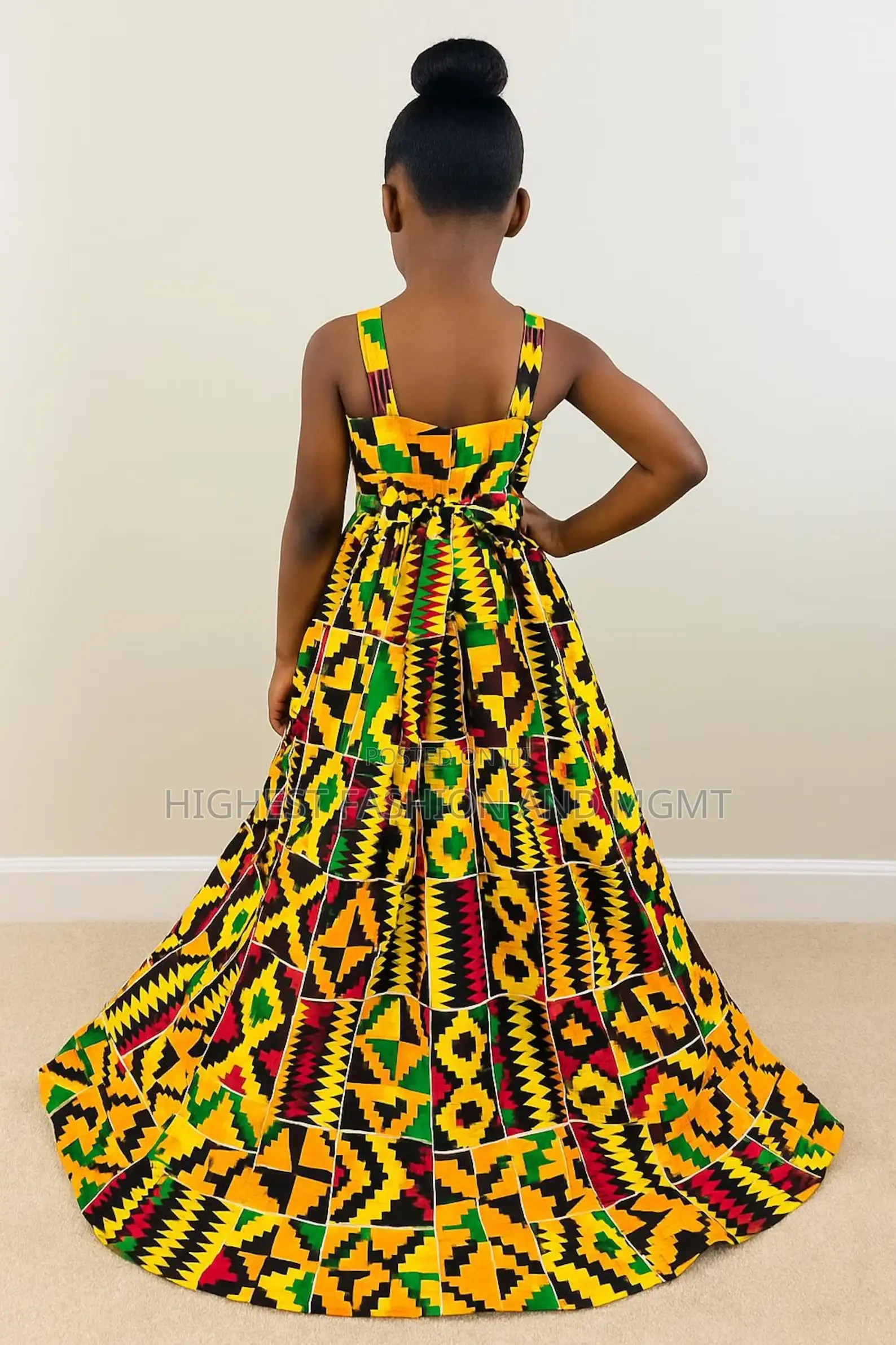 Girls Kente Ankara Maxi Dress