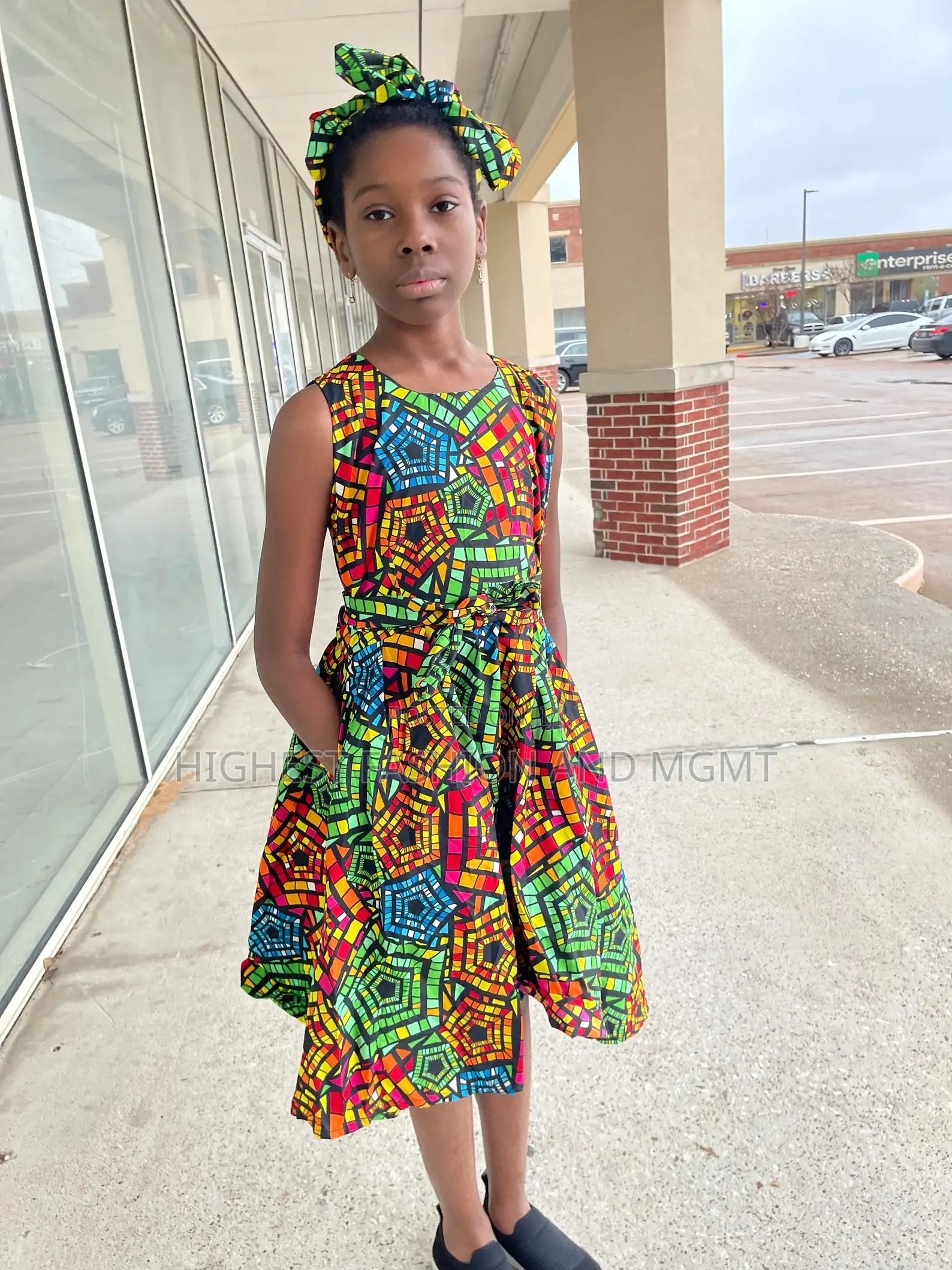 Ankara Danshiki Dress With Headband